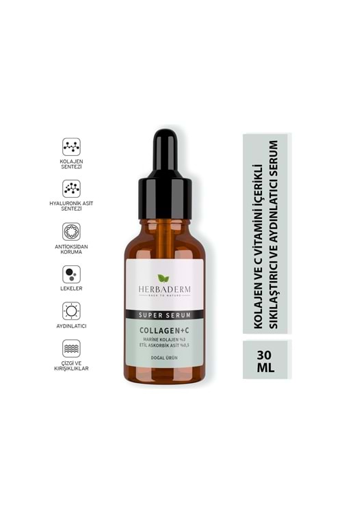 Herbaderm Süper Serum (Collagen+ C Marine Kolajen %3+ 3-O-Etil Askorbik Asit % 0,5)
