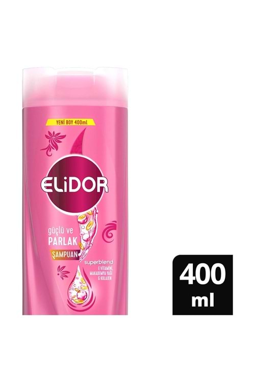 Elidor Superblend Saç Bakım Şampuanı Güçlü ve Parlak E Vitamini Makademya Yağı 400 ml