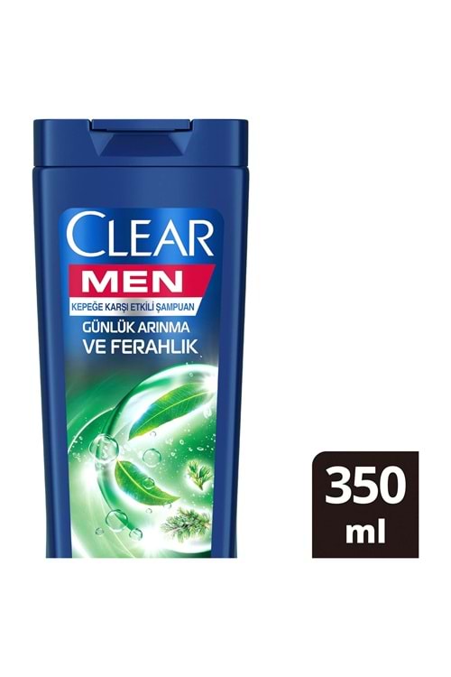 Clear Men Kepeğe Karşı Etkili Şampuan Günlük Arınma ve Ferahlık Sedir Ağacı ve Okaliptus Özleri 350 ml