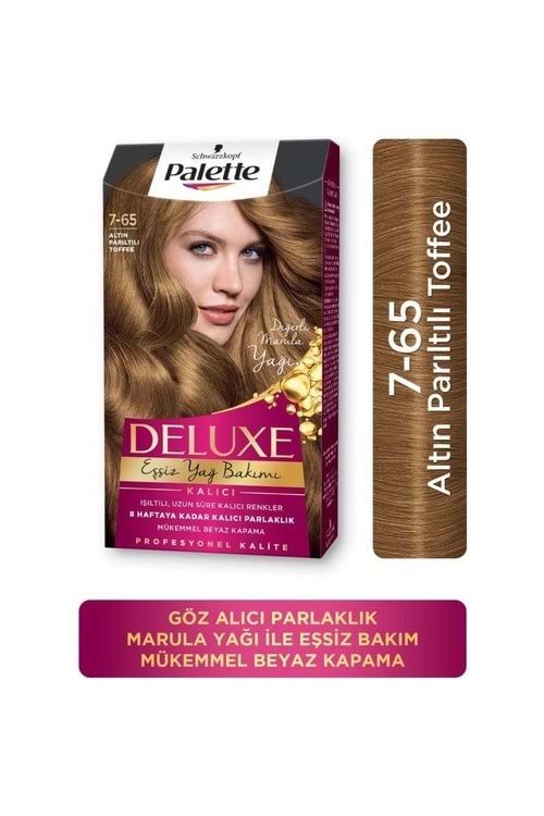 Palette Deluxe Yoğun Renkler 7-65 Altın Parıltılı Toffee Saç Boyası