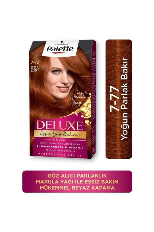 Palette Deluxe Yoğun Renkler 7-77 Yoğun Parlak Bakır Saç Boyası