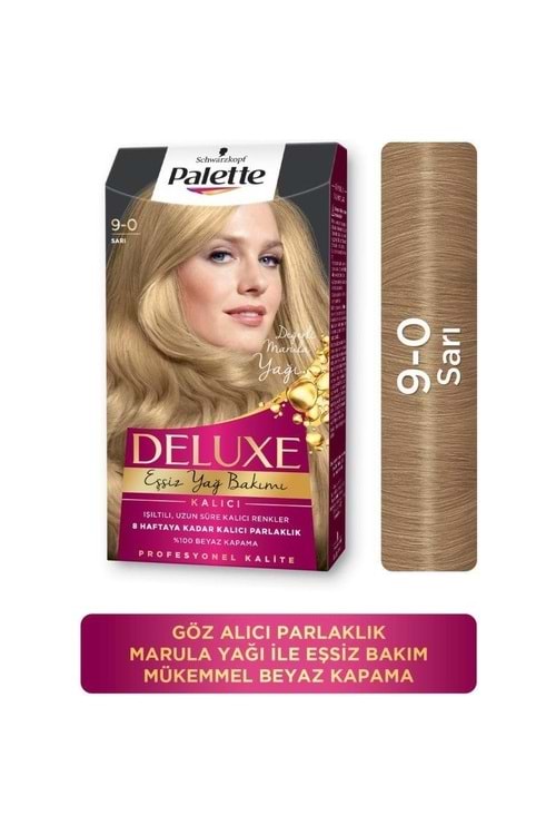 Palette Deluxe Yoğun Renkler 9-0 Sarı Kadın Saç Boyası