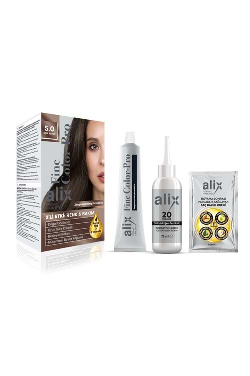Alix Saç Boyası 5.0 Açık Kahve 50 ml
