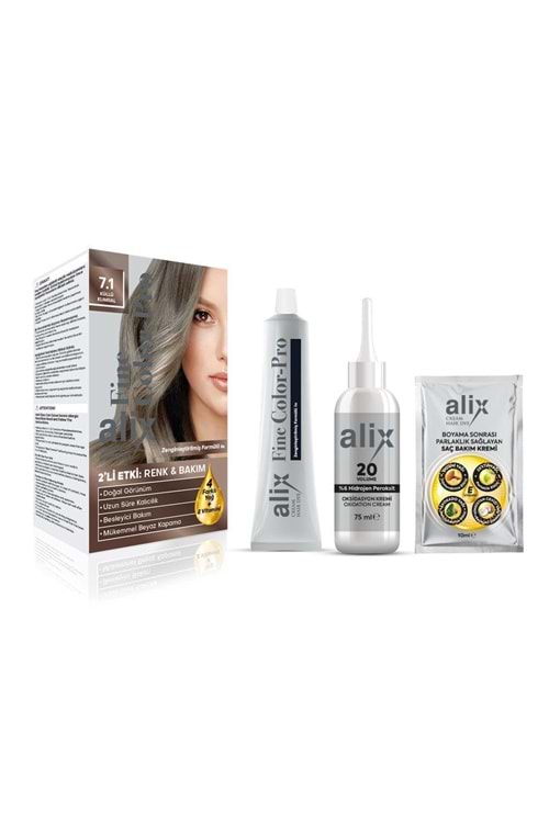 Alix Saç Boyası 7.1 Küllü Kumral 50 ml