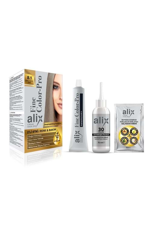Alix Saç Boyası 8.1 Küllü Koyu Sarı 50 ml