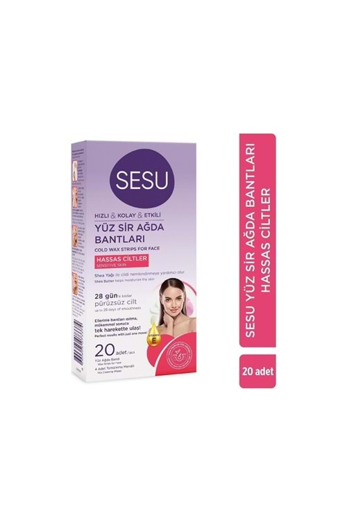 Sesu Yüz Sir Ağda Bantları Hassas Ciltler 20 Li