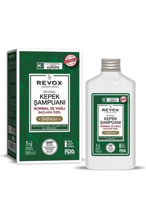 Revox Şampuan Kepeğe Karşı Etkili Tuzsuz Normal ve Yağlı Saçlar 360 ml