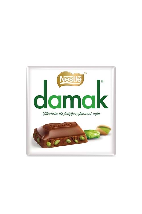 Nestle Damak Antep Fıstıklı Sütlü Kare Çikolata 60 G