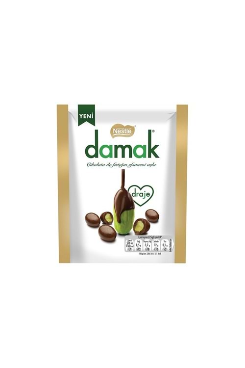 Nestle Damak Sütlü Çikolata Kaplı Antep Fıstıklı Draje 50 Gr