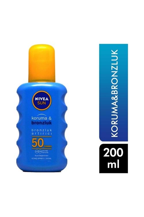 Nivea Sun Koruma & Bronzluk Artırıcı Güneş Spreyi Vücut Güneş Kremi 50 Spf 200 ml