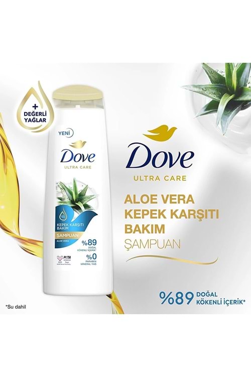 Dove Ultra Care Saç Bakım Şampuanı Kepek Karşıtı Bakım Aloe Vera 400 ml