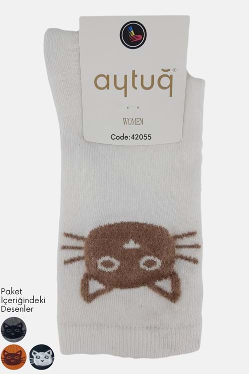 Aytuğ Kadın Soket Çorap Pamuklu 1 Adet - Asorti Renk