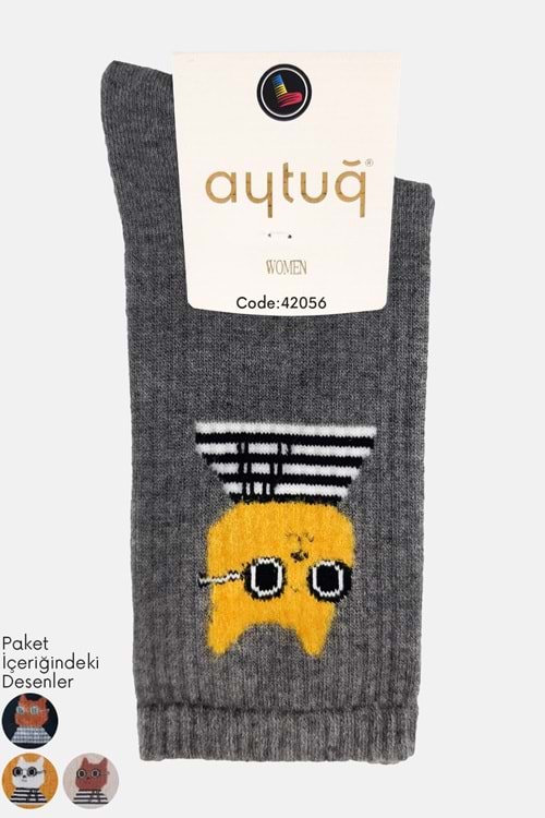 Aytuğ Kadın Soket Çorap Pamuklu 1 Adet - Asorti Renk