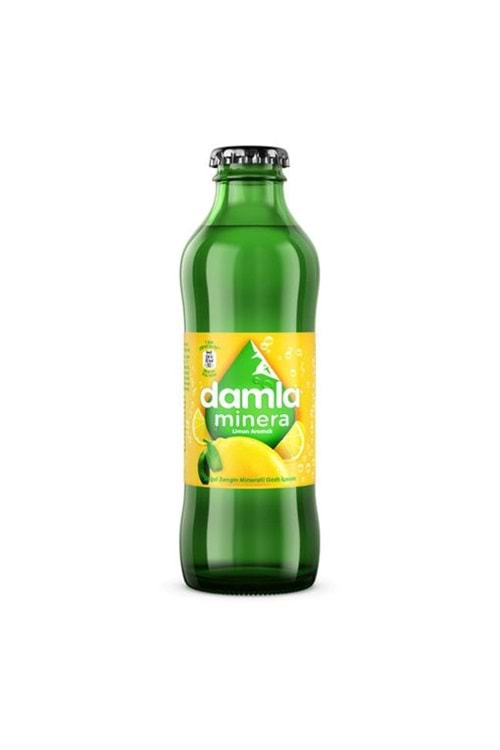 Damla Minera Limon Aromalı Doğal Zengin Mineralli İçecek Şişe 200 ml.