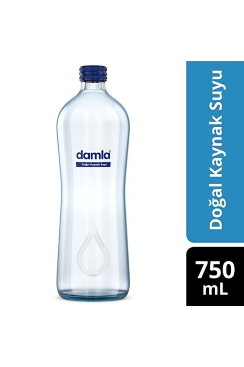Damla Doğal Kaynak Cam Şişe Suyu 750 ml.