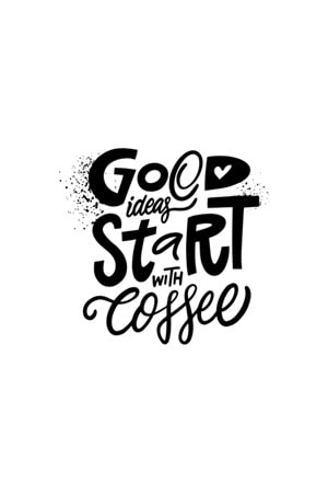 Win Ovro Premium Ultra Beyaz Porselen Kupa Bardak Çift Yönlü Baskılı - Good Ideas Start With Coffee