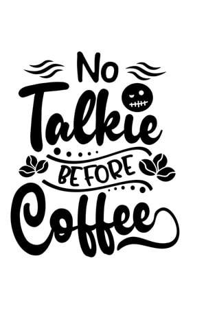 Win Ovro Premium Ultra Beyaz Porselen Kupa Bardak Çift Yönlü Baskılı - No Talkie Before Coffee