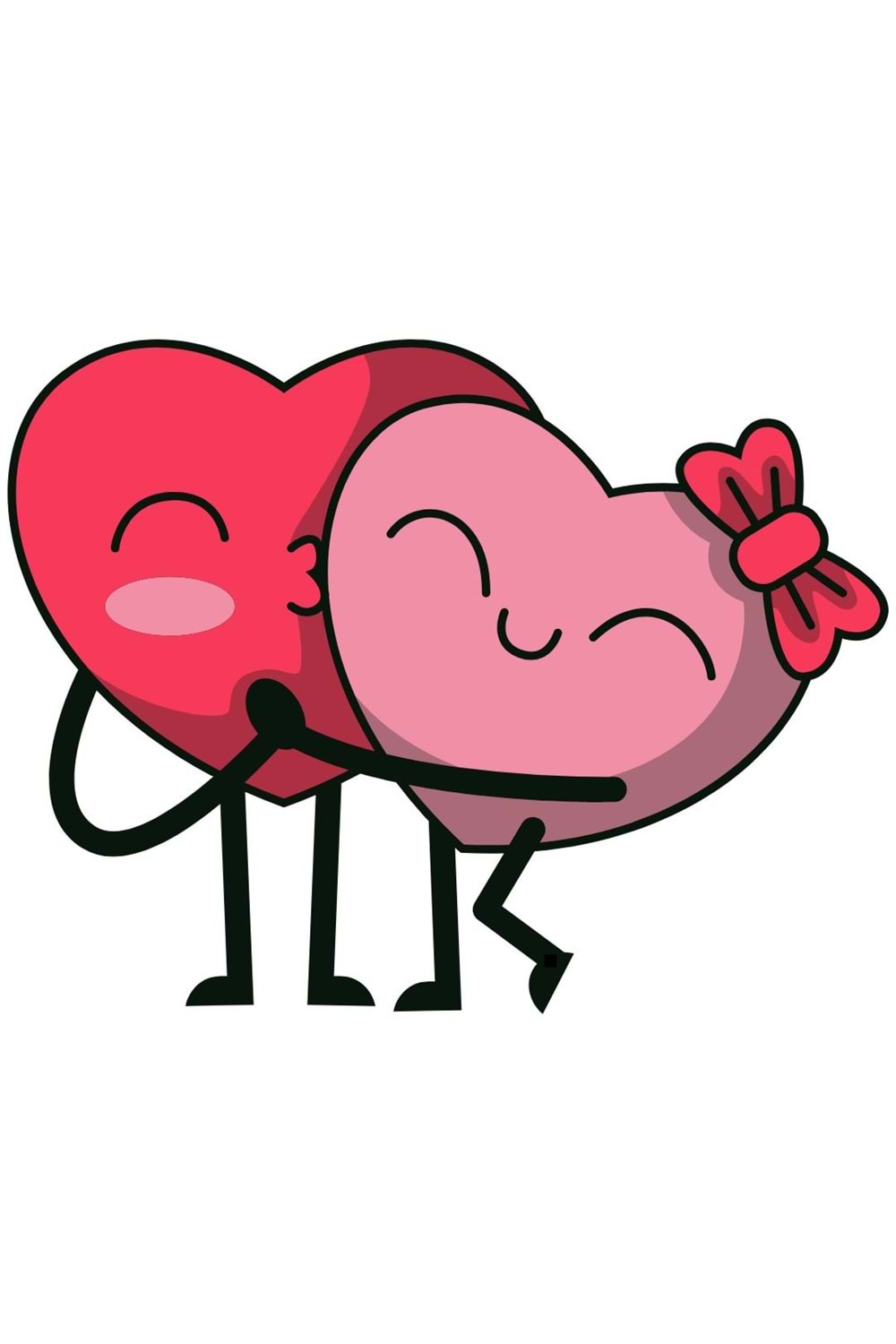 Win Ovro Premium Ultra Beyaz Porselen Kupa Bardak Çift Yönlü Baskılı - Sevgili Kalp