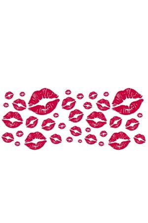 Win Ovro Premium Ultra Beyaz Porselen Kupa Bardak Çift Yönlü Baskılı - Kiss Love Öpücük