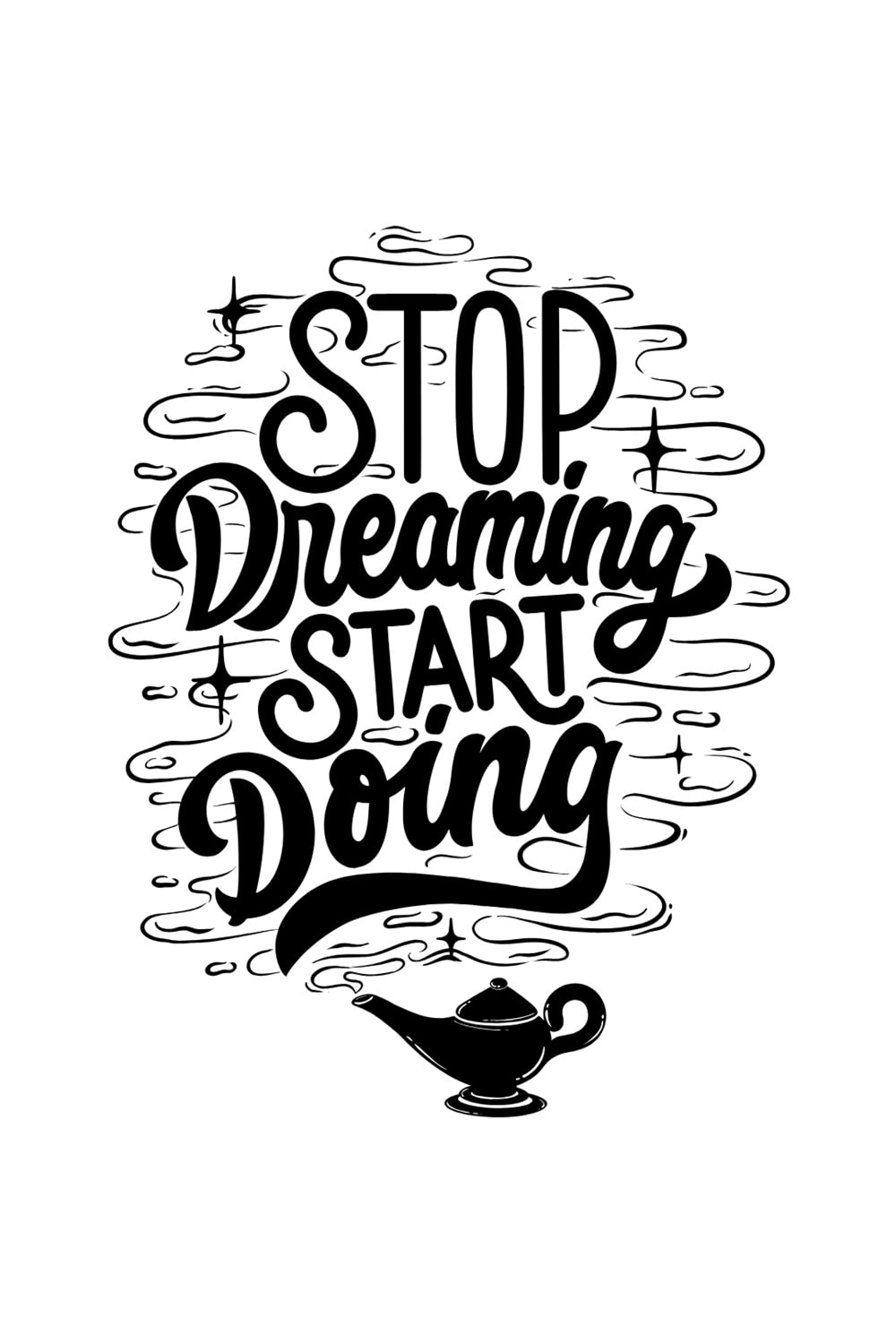 Win Ovro Premium Ultra Beyaz Porselen Kupa Bardak Çift Yönlü Baskılı - Stop Dreaming Start Doing