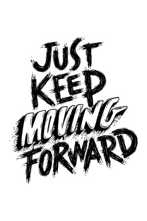 Win Ovro Premium Ultra Beyaz Porselen Kupa Bardak Çift Yönlü Baskılı - Just Keep Moving Forward