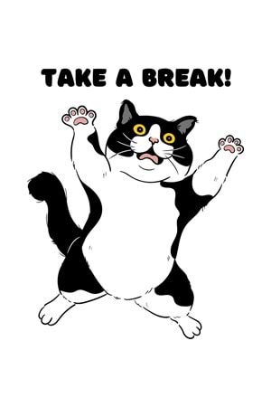 Win Ovro Premium Ultra Beyaz Porselen Kupa Bardak Çift Yönlü Baskılı - Take A Break Coffee