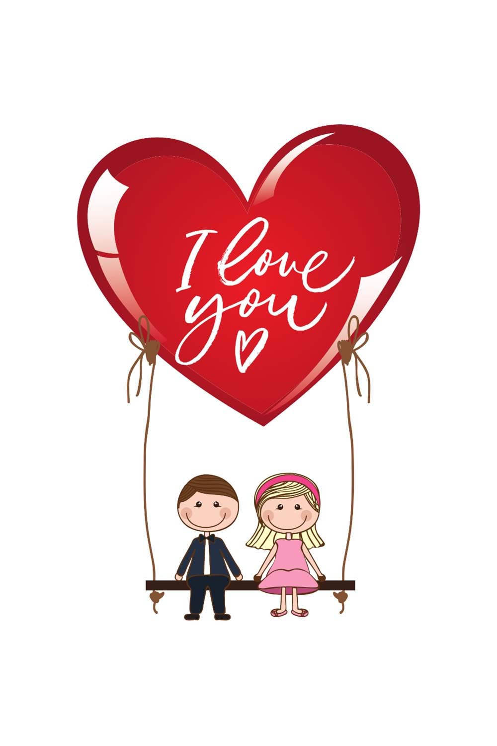 Win Ovro Premium Ultra Beyaz Porselen Kupa Bardak Çift Yönlü Baskılı - Love You Salıncak