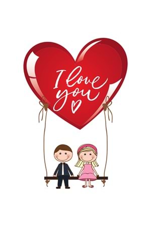 Win Ovro Premium Ultra Beyaz Porselen Kupa Bardak Çift Yönlü Baskılı - Love You Salıncak