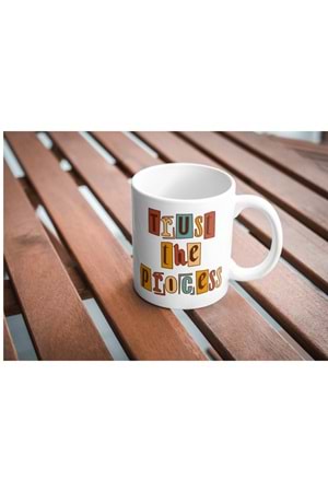 Win Ovro Premium Ultra Beyaz Porselen Kupa Bardak Çift Yönlü Baskılı - Trust The Process