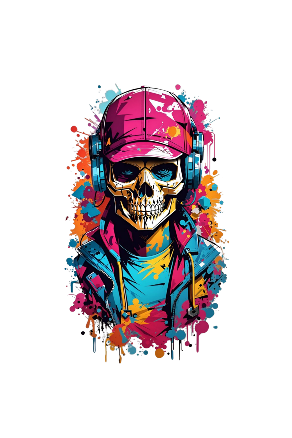 Win Ovro Premium Ultra Beyaz Porselen Kupa Bardak Çift Yönlü Baskı - Kulaklık Kuru Kafa Tasarım