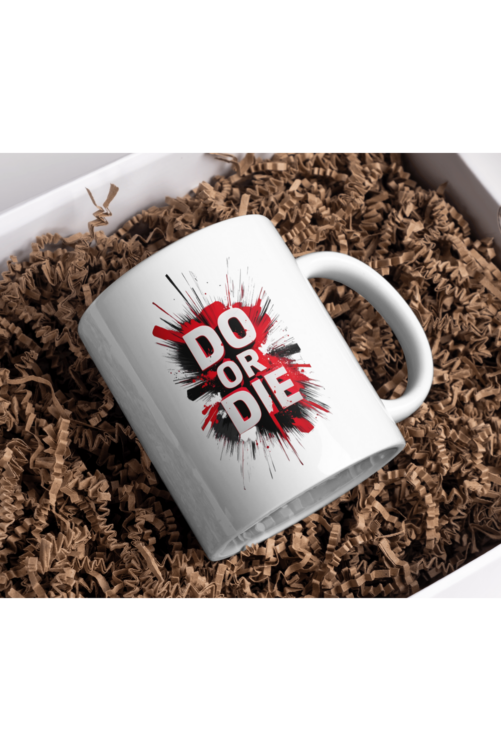 Win Ovro Premium Ultra Beyaz Porselen Kupa Bardak Çift Yönlü Baskı - Do Or Die