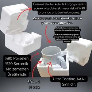 Win Ovro Premium Ultra Beyaz Porselen Kupa Bardak Çift Yönlü Baskı - Do Or Die