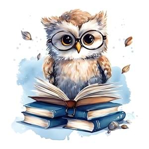 Win Ovro Premium Beyaz Porselen Hediye Kupa Bardak Çift Yönlü Baskı - Gözlüklü Baykuş Kitap