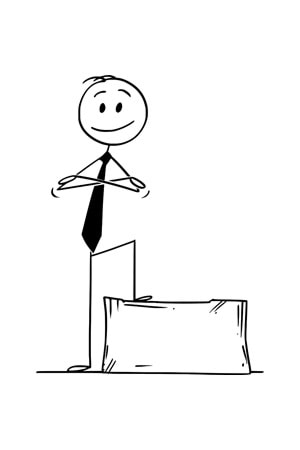 Win Ovro Premium Beyaz Porselen Hediye Kupa Bardak Çift Yönlü Baskı - Çizgiyle Anlat Çöp Adam Kararlı