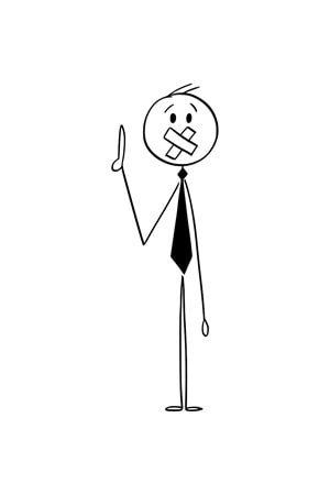 Win Ovro Premium Beyaz Porselen Hediye Kupa Bardak Çift Yönlü Baskı - Çizgiyle Anlat Çöp Adam Susma