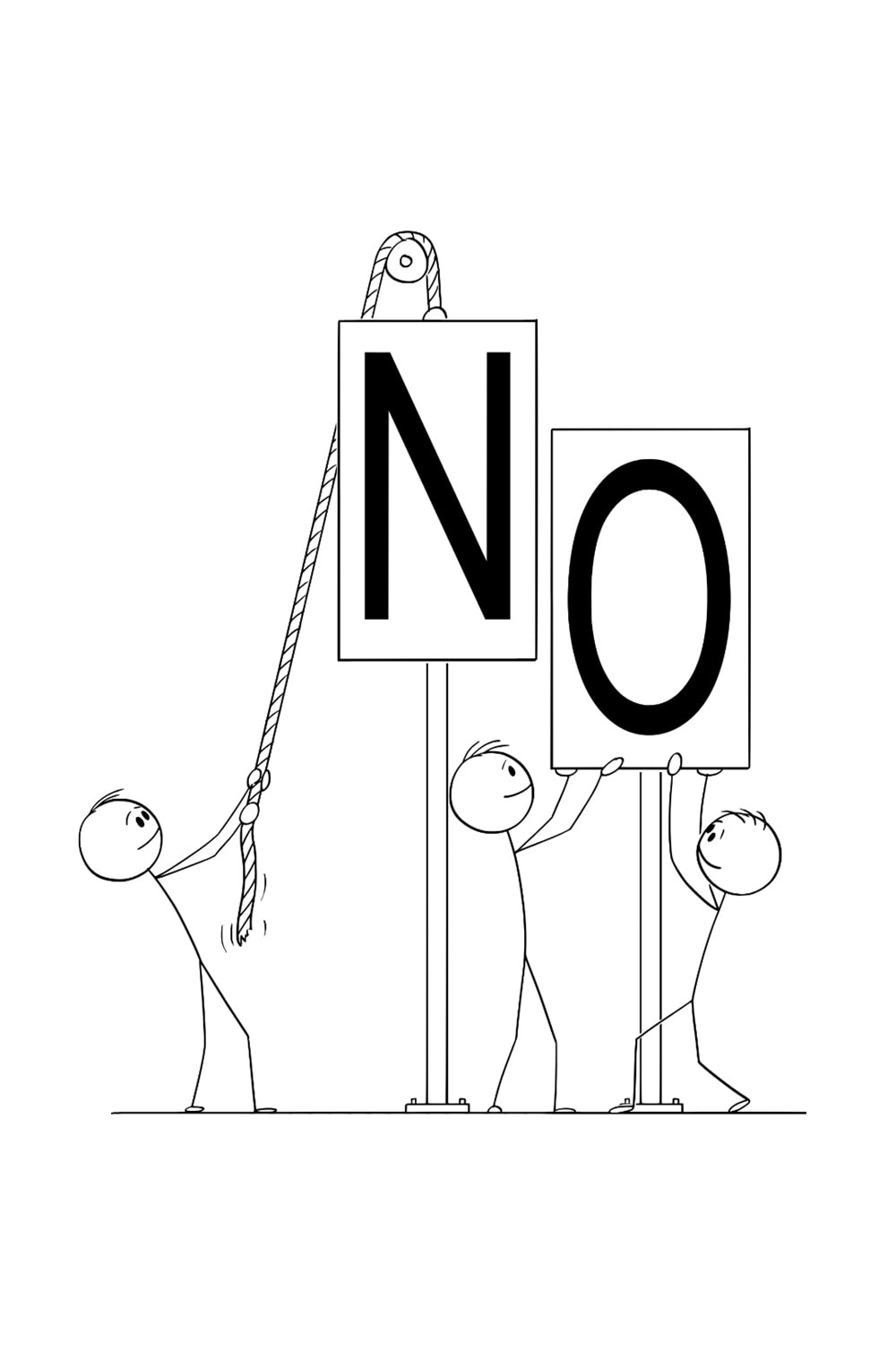 Win Ovro Premium Beyaz Porselen Hediye Kupa Bardak Çift Yön Baskı - Çizgiyle Anlat Çöp Adam No No