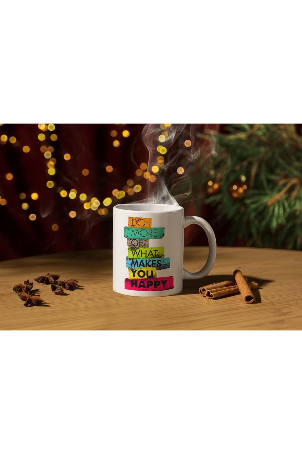 Win Ovro Premium Beyaz Porselen Hediye Kupa Bardak Çift Yön Baskı - Do More Of What Makes you