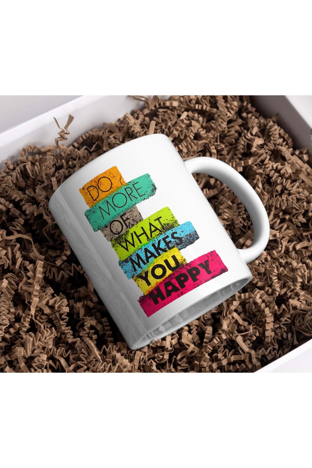 Win Ovro Premium Beyaz Porselen Hediye Kupa Bardak Çift Yön Baskı - Do More Of What Makes you