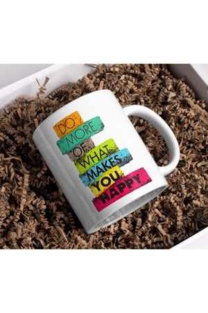 Win Ovro Premium Beyaz Porselen Hediye Kupa Bardak Çift Yön Baskı - Do More Of What Makes you