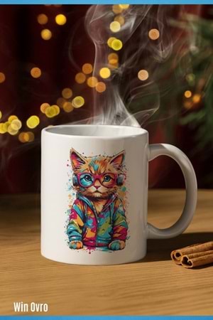 Win Ovro Premium Beyaz Porselen Hediye Kupa Bardak Çift Yön Baskı - Sound Party Pati