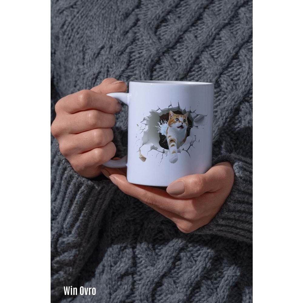 Win Ovro Premium Beyaz Porselen Hediye Kupa Bardak Çift Yön Baskı - Turşihan