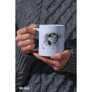Win Ovro Premium Beyaz Porselen Hediye Kupa Bardak Çift Yön Baskı - Turşihan