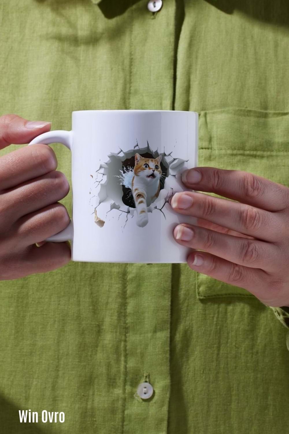 Win Ovro Premium Beyaz Porselen Hediye Kupa Bardak Çift Yön Baskı - Turşihan