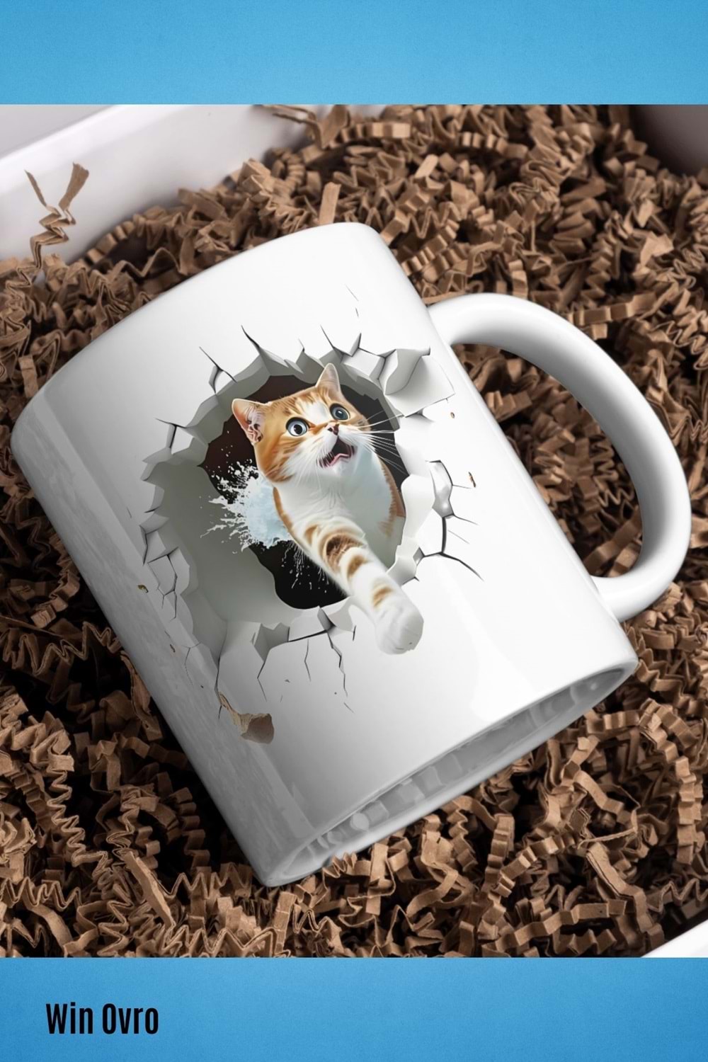 Win Ovro Premium Beyaz Porselen Hediye Kupa Bardak Çift Yön Baskı - Turşihan