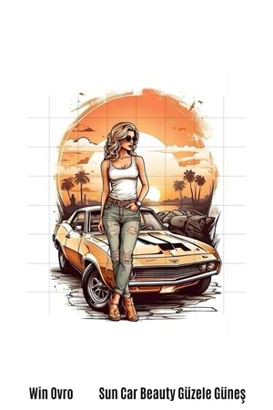 Win Ovro Premium Beyaz Porselen Hediye Kupa Bardak Çift Yön Baskı - Sun Car Beauty Güzele Güneş