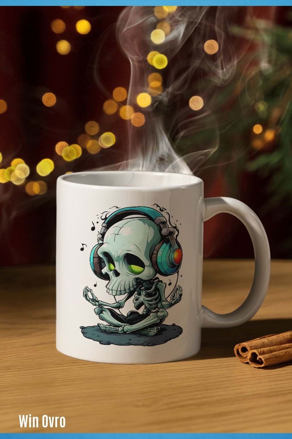 Win Ovro Premium Beyaz Porselen Hediye Kupa Bardak Çift Yön Baskı - Ruh Melodisi Ölümsüz Ritim