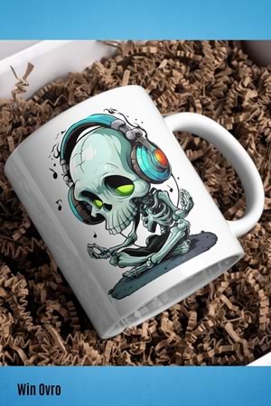 Win Ovro Premium Beyaz Porselen Hediye Kupa Bardak Çift Yön Baskı - Ruh Melodisi Ölümsüz Ritim