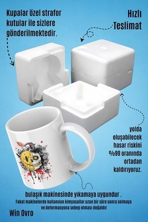 Win Ovro Premium Beyaz Porselen Hediye Kupa Bardak Çift Yön Baskı - Al Sana Bombe Patlayan Çelişki
