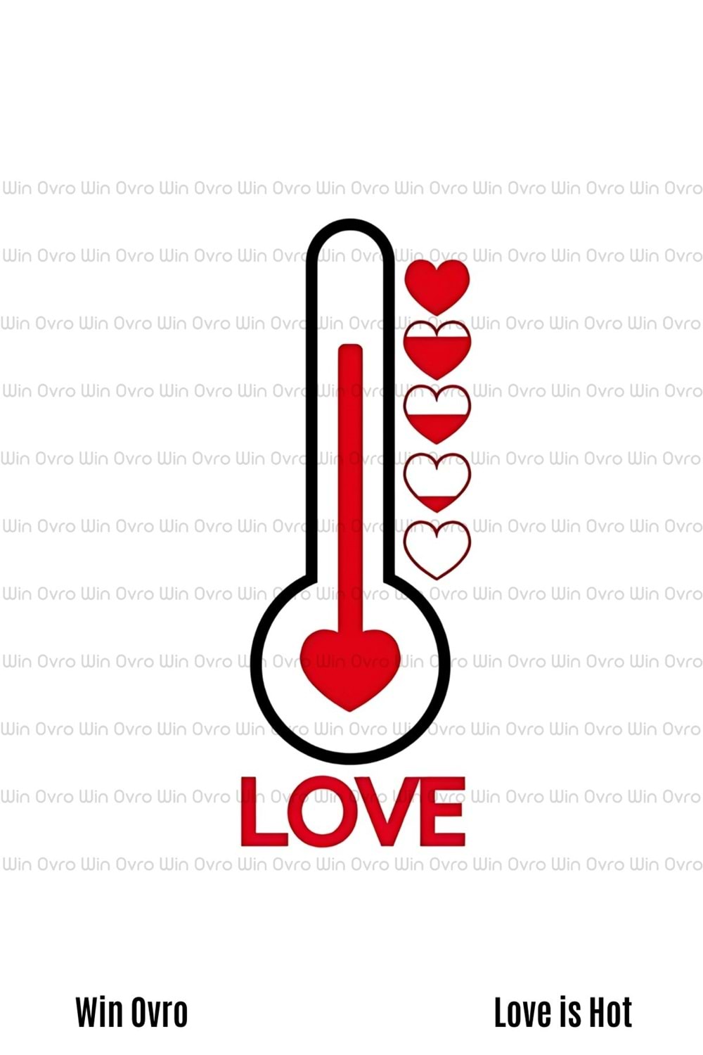 Win Ovro Premium Beyaz Porselen Hediye Kupa Bardak Çift Yön Baskı - Love is Hot Aşk Sıcaktır