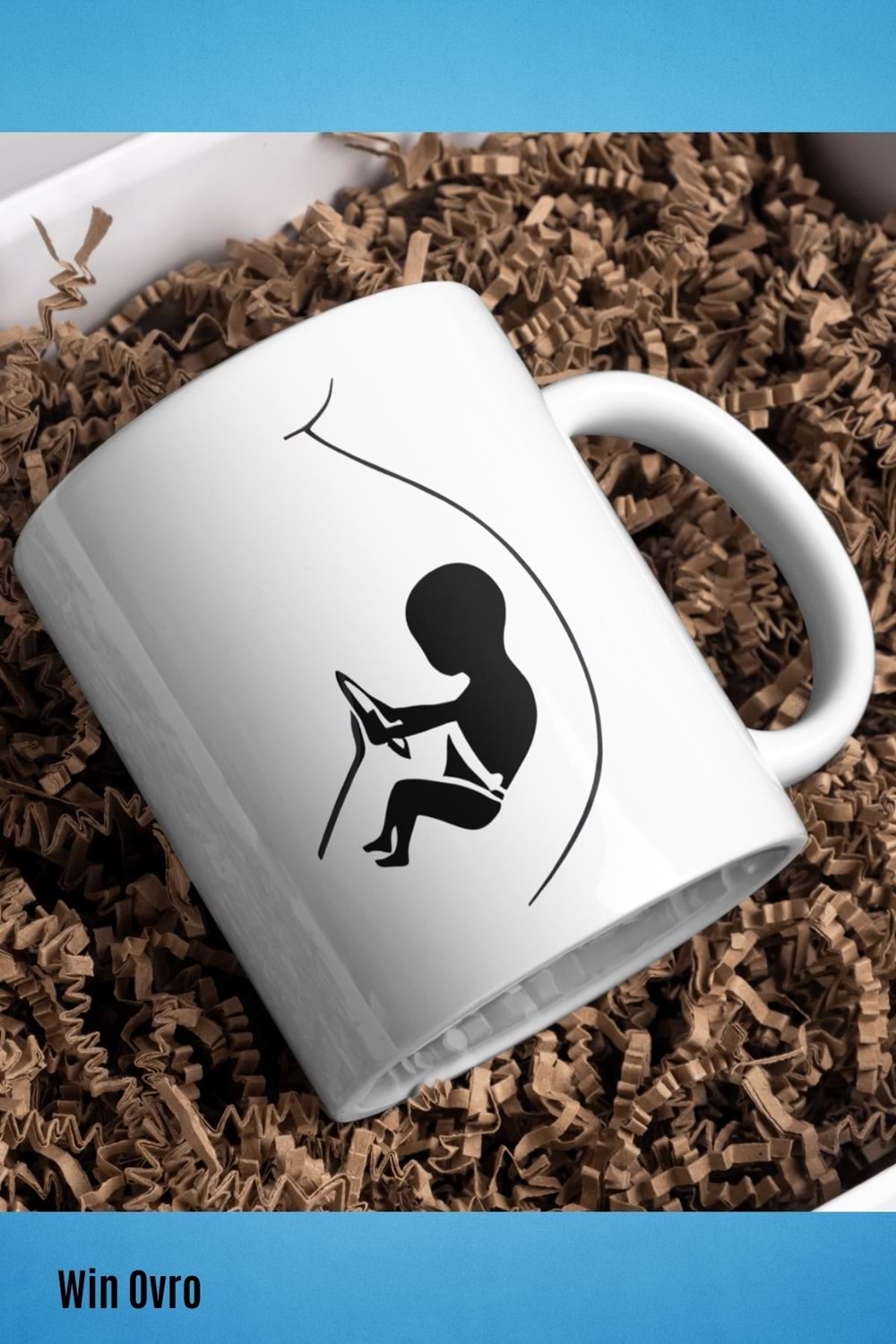 Win Ovro Premium Beyaz Porselen Hediye Kupa Bardak Çift Yön Baskı - Baby Driving